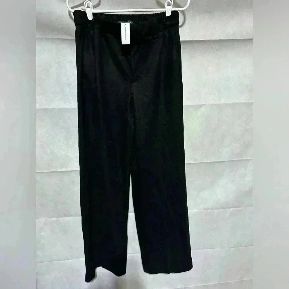 NWT! Banana Republic Women’s 8 Tall Wide Leg Black Wool Pants Trouser Pant $130